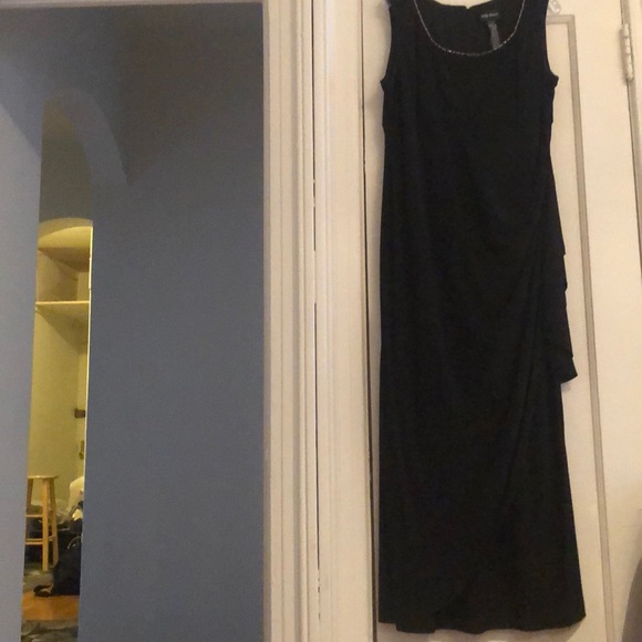 Black elegant long black dress with cover up - Picture 4 of 8